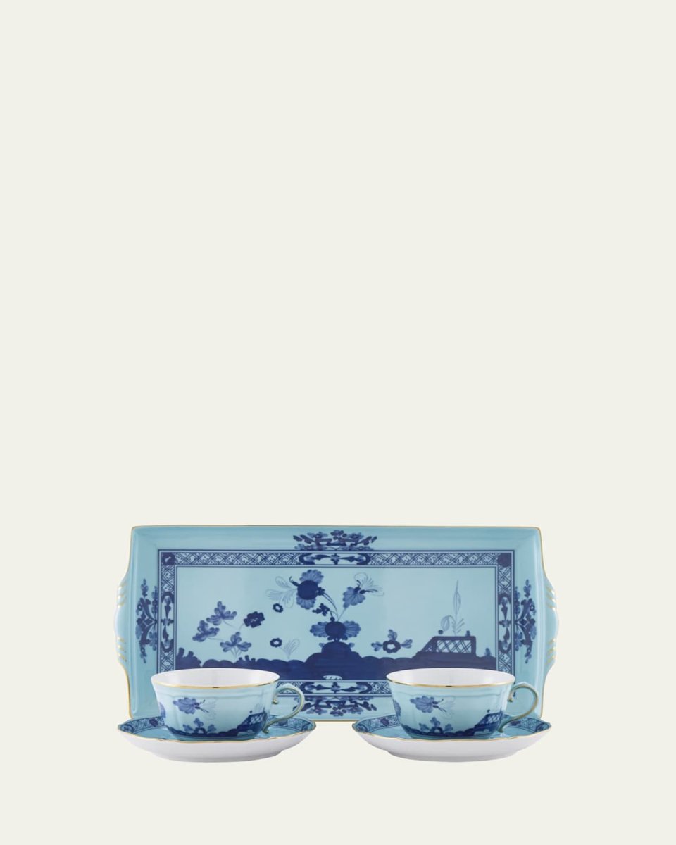 Oriente Italiano Iris Tea Service Set with Tray